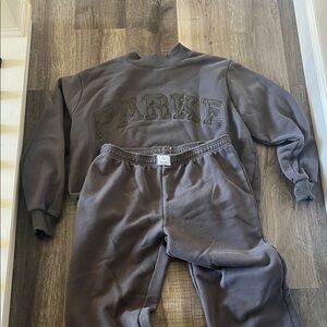 Parke sweat set- chocolate brown